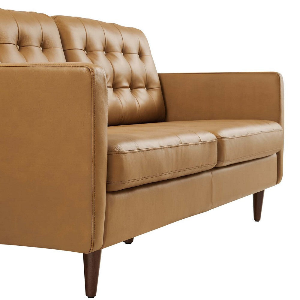 Modway Exalt Tufted Vegan Leather Sofa Tan MDY-EEI-6099-TAN