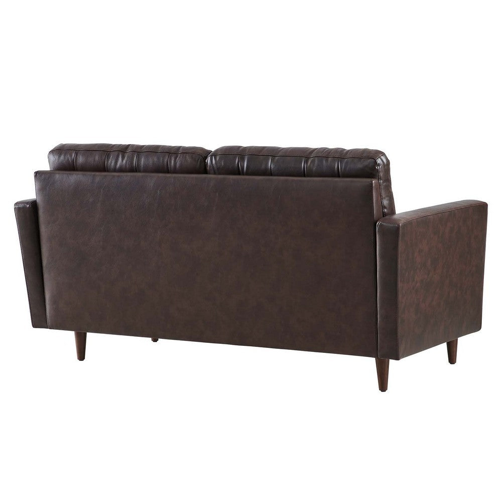 Exalt Tufted Leather Loveseat - No Shipping Charges MDY-EEI-6100-BRN