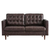 Exalt Tufted Leather Loveseat - No Shipping Charges MDY-EEI-6100-BRN