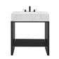 Modway Gridiron 30’’ Stainless Steel Bathroom Vanity 30 Inch Black MDY-EEI-6106-WHI-BLK