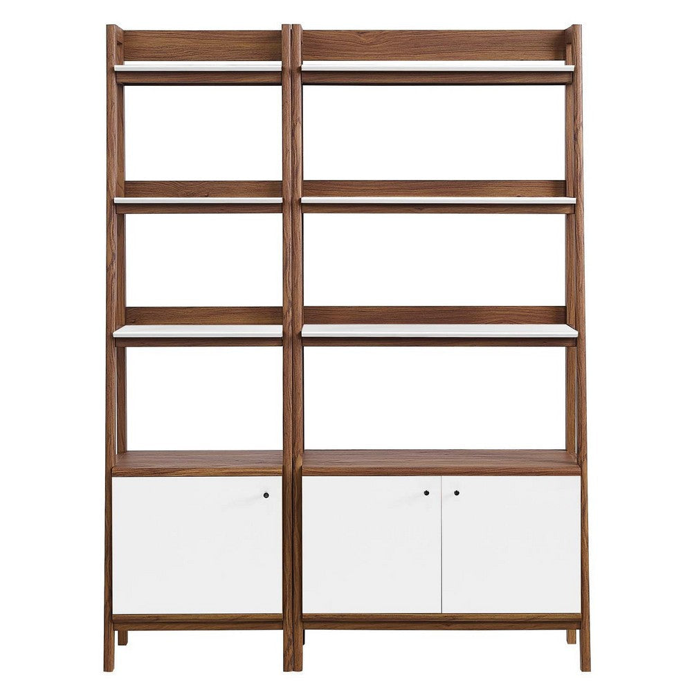 Modway Bookshelf Display Cases in Walnut White - Set of 2 MDY-EEI-6113-WAL-WHI