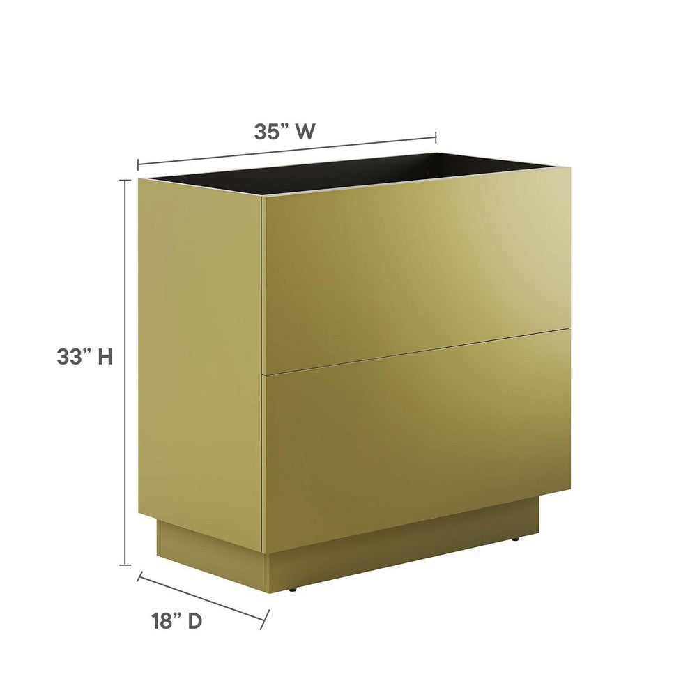 Modway Quantum Modern 36’’ Bathroom Vanity in Gold-Sink Basin Not Included MDY-EEI-6134-GLD