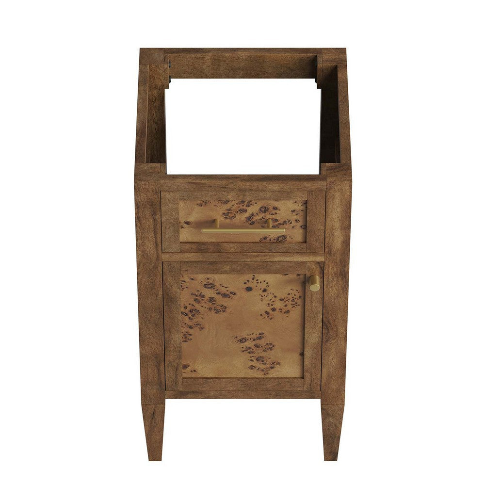 Modway Elysian 18’’ Burl Wood Bathroom Vanity Cabinet in Brown-Sink Basin Not Included MDY-EEI-6136-BRN