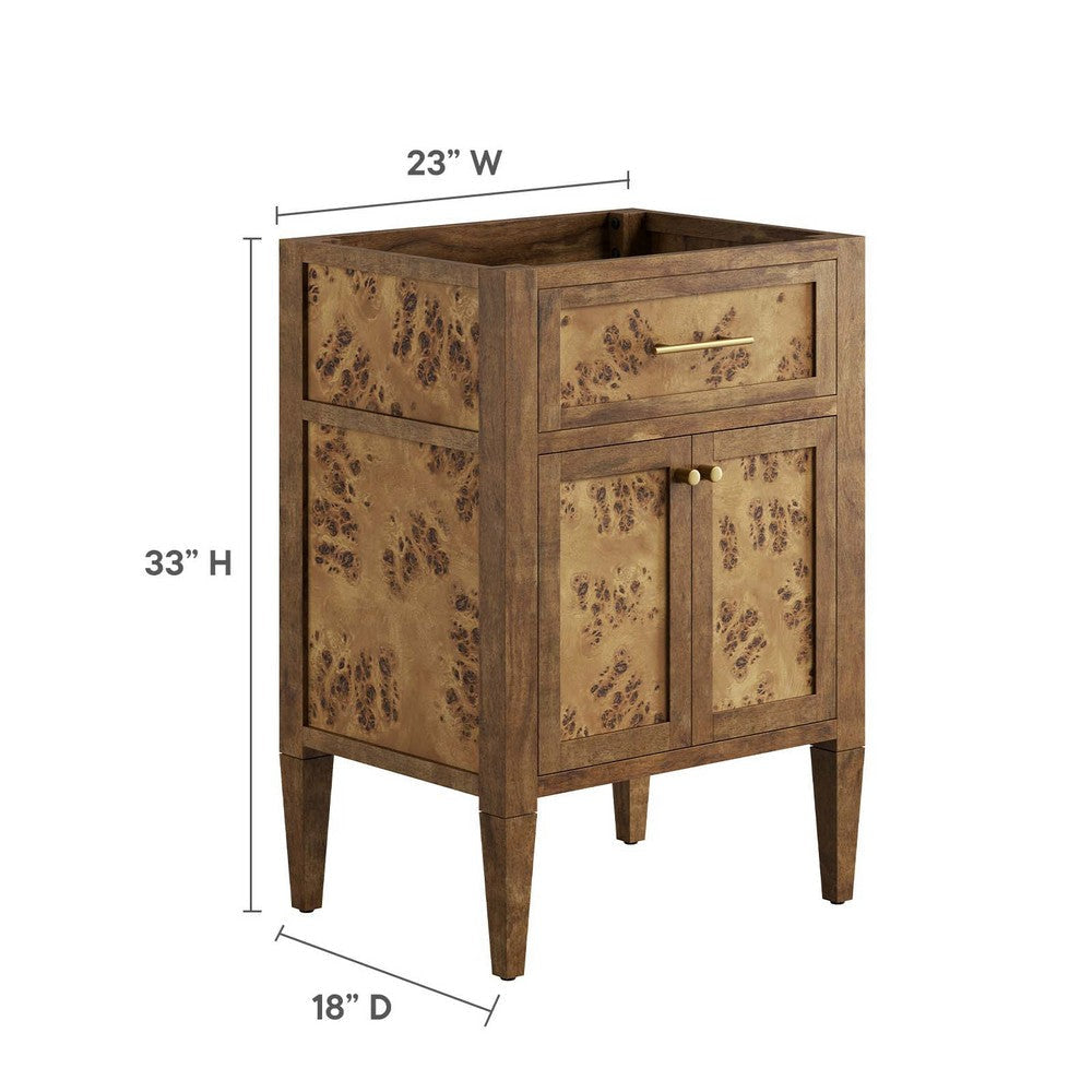 Modway Elysian 24’’ Burl Wood Bathroom Vanity Cabinet in Brown-Sink Basin Not Included MDY-EEI-6137-BRN