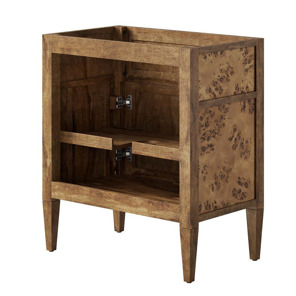 Modway Elysian 30’’ Burl Wood Bathroom Vanity Cabinet in Brown-Sink Basin Not Included MDY-EEI-6138-BRN