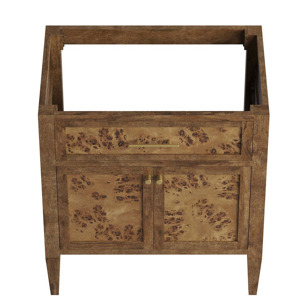 Modway Elysian 30’’ Burl Wood Bathroom Vanity Cabinet in Brown-Sink Basin Not Included MDY-EEI-6138-BRN