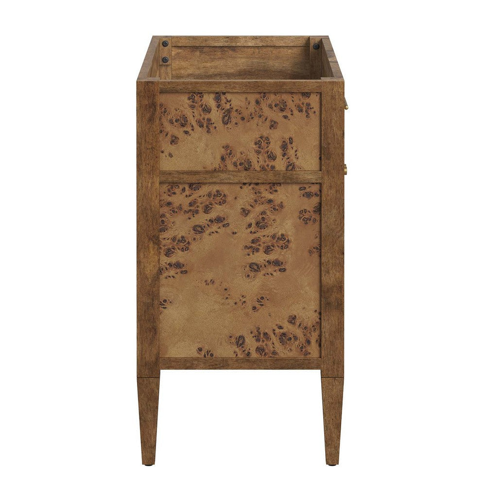 Modway Elysian 36’’ Burl Wood Bathroom Vanity Cabinet in Brown-Sink Basin Not Included MDY-EEI-6139-BRN