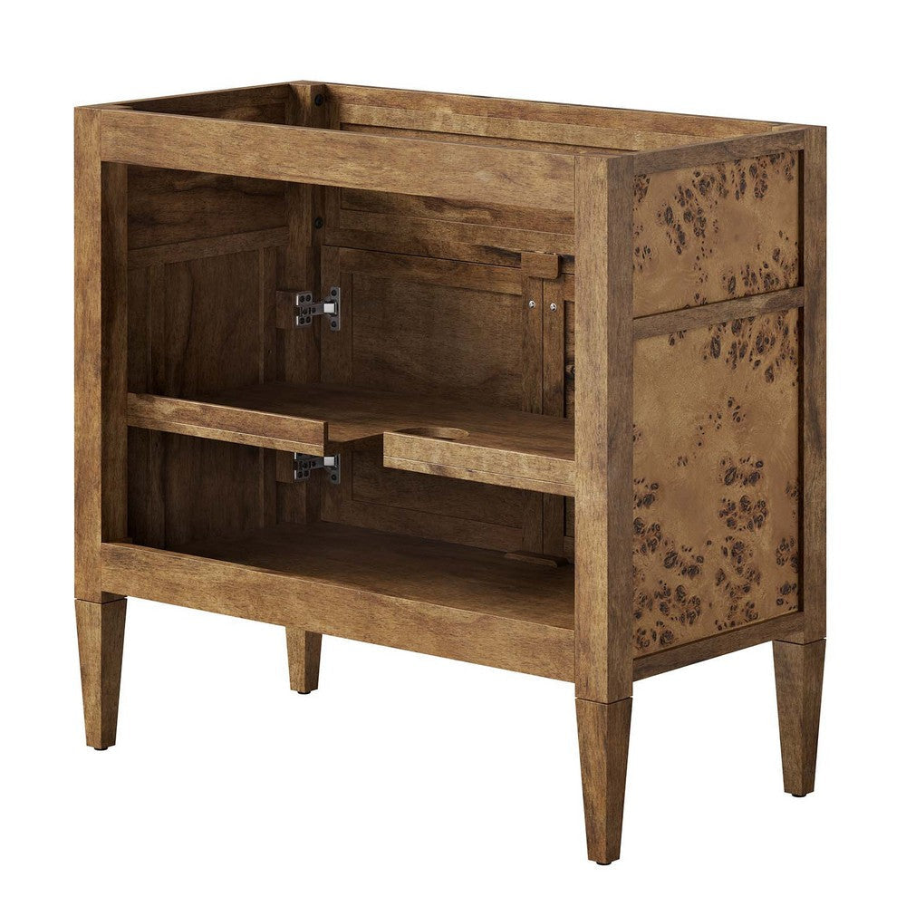 Modway Elysian 36’’ Burl Wood Bathroom Vanity Cabinet in Brown-Sink Basin Not Included MDY-EEI-6139-BRN