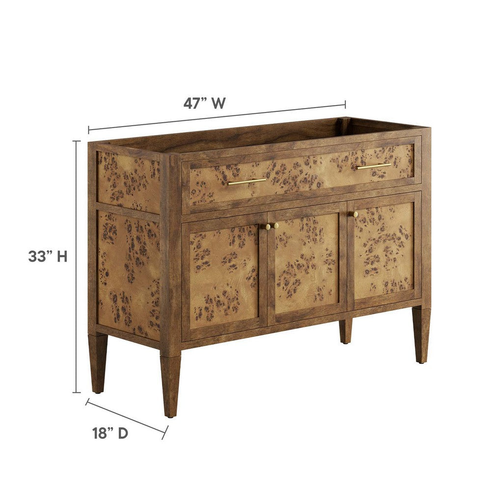 Modway Elysian 48’’ Single or Double Compatible Bathroom Vanity Cabinet in Brown-Sink Basin Not Included MDY-EEI-6140-BRN