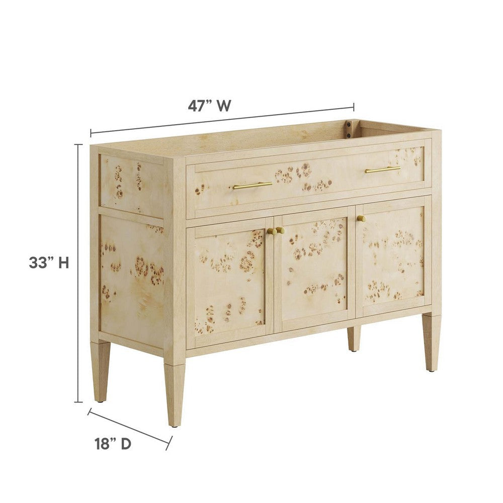 Modway Elysian 48’’ Single or Double Compatible Bathroom Vanity Cabinet in Burl-Sink Basin Not Included MDY-EEI-6140-BUR