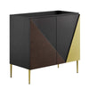 Modway Alchemist Modern Geometric Wood Grain 36" Bathroom Vanity in Black Gold-Sink Basin Not Included