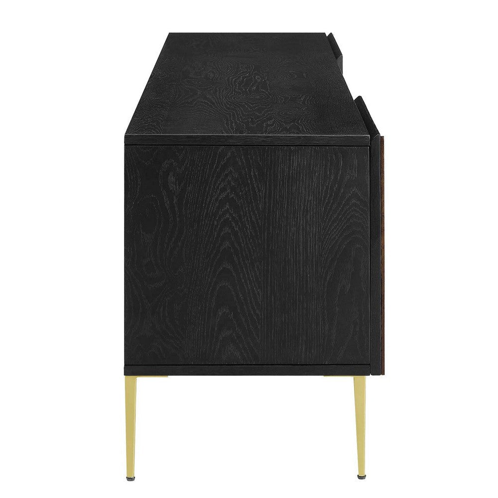 Modway Alchemist Modern Geometric 72’’ Low Profile TV Stand in Black Gold MDY-EEI-6146-BLK-GLD