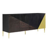 Modway Alchemist Modern Geometric Accent Cabinet Sideboard in Black Gold with Spacious Storage, 18