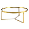 Modway Relay Glass and Metal Accent Side Table, Gold, 35.5 x 35.5 x 13.5