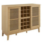 Modway Render Mid-Century Modern Wine Bar Cabinet in Oak, 17 x 46 x 37