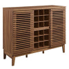 Modway Render Mid-Century Modern Wine Bar Cabinet in Walnut, 17 x 46 x 37