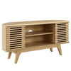 Modway Render Mid-Century Modern Low Profile 46" Corner Media TV Stand in Oak, 15 x 46 x 23