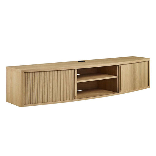 Modway Resonance 60" Modern Wall-Mount TV Stand in Oak