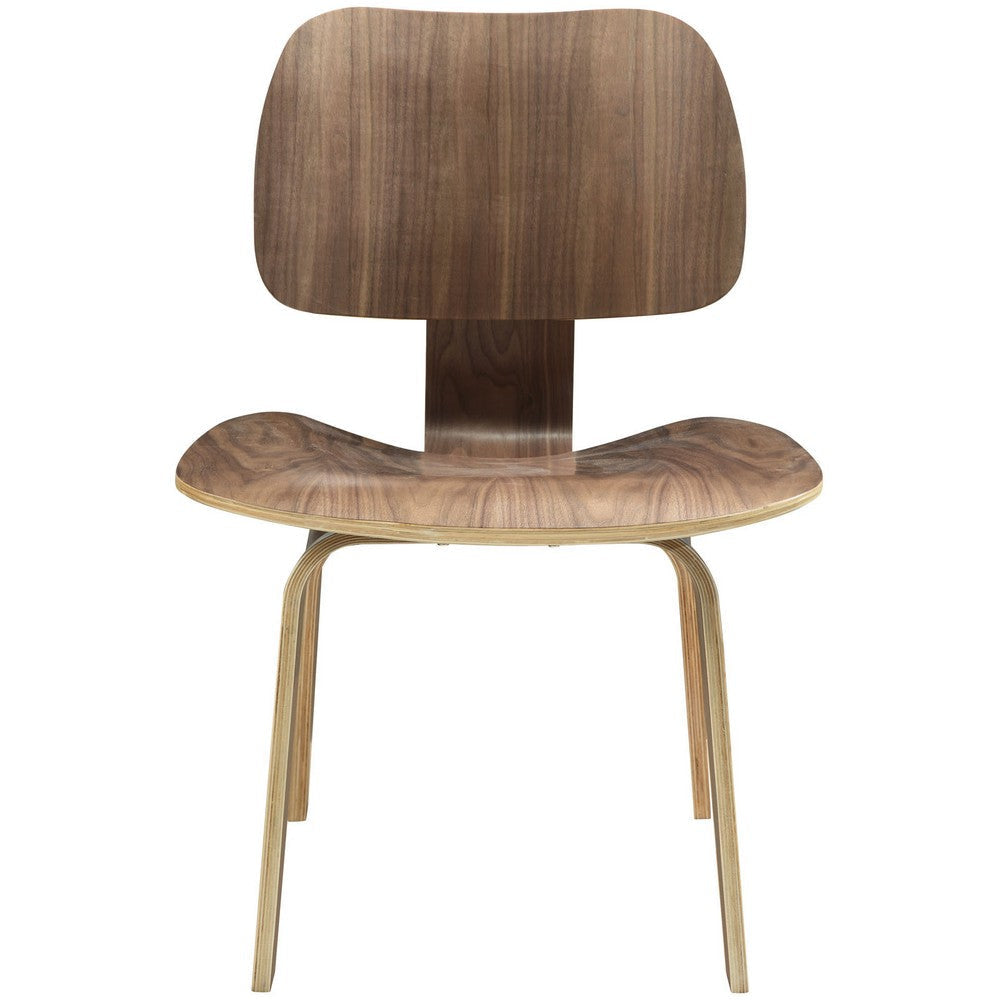 Modway Fathom Mid-Century Modern Molded Plywood Kitchen and Dining Room Chair in Walnut