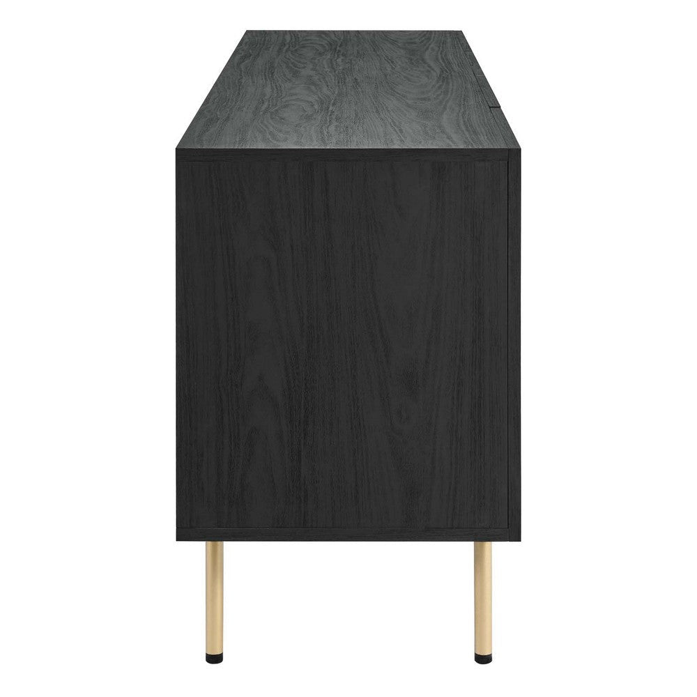 Modway Chaucer Modern Wood Grain Buffet Table Sideboard Black MDY-EEI-6201-BLK