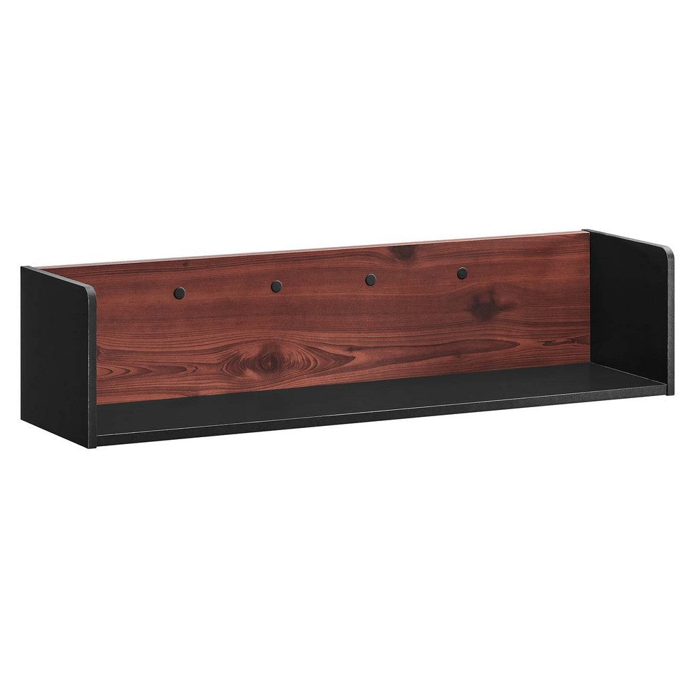 Modway EEI-6208-BLK-CHE Kinetic Wall-Mount Shelf, Black Cherry