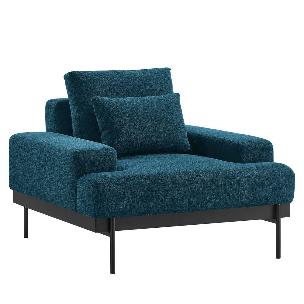 Modway Proximity Modern Fabric Upholstered Accent Armchair, Azure