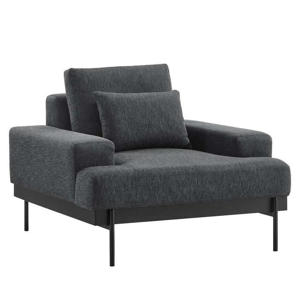 Modway Proximity Modern Fabric Upholstered Accent Armchair, Charcoal