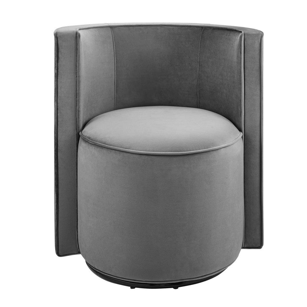 Della Performance Velvet Fabric Swivel Chair - No Shipping Charges MDY-EEI-6222-GRY