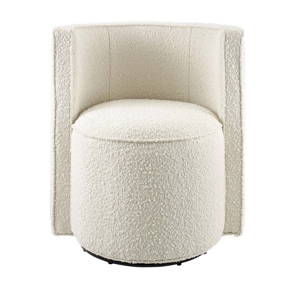 Della Boucle Fabric Swivel Chair - No Shipping Charges MDY-EEI-6223-IVO