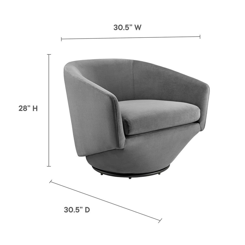 Series Performance Velvet Fabric Swivel Chair - No Shipping Charges MDY-EEI-6224-GRY