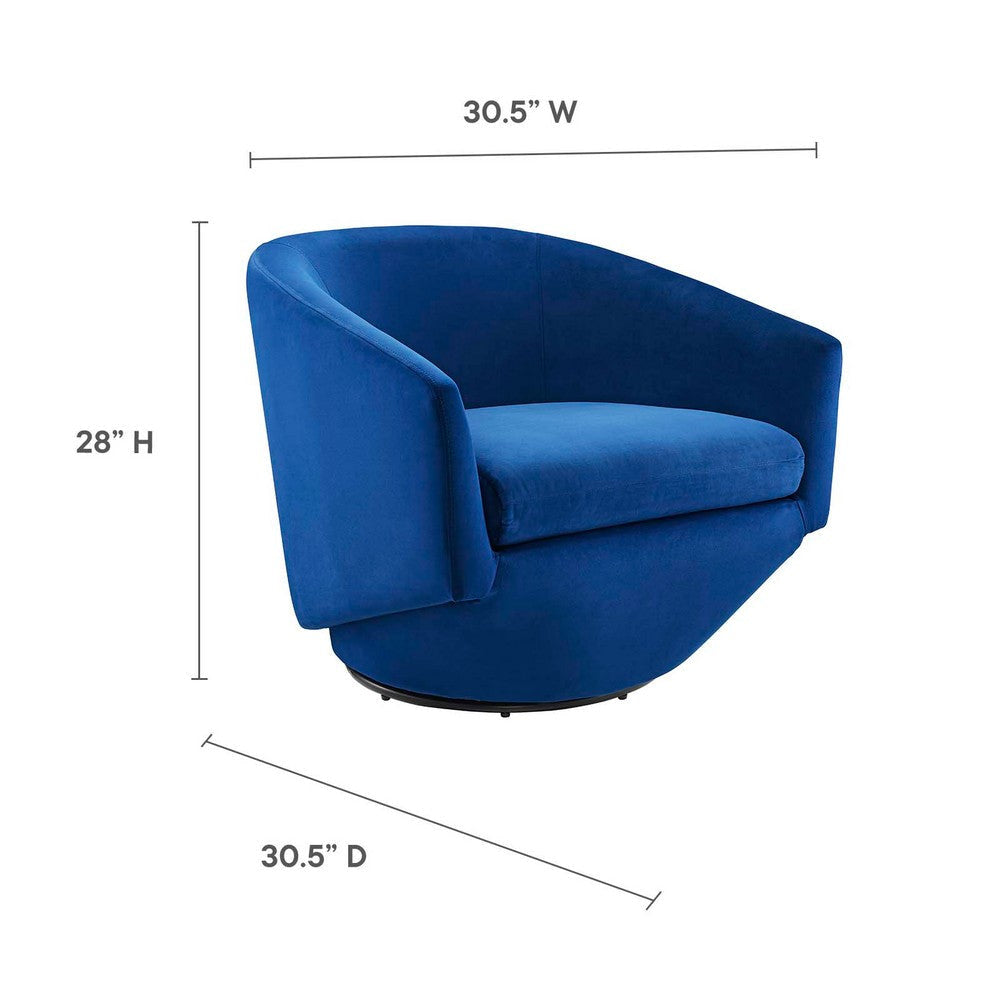 Series Performance Velvet Fabric Swivel Chair - No Shipping Charges MDY-EEI-6224-GRY