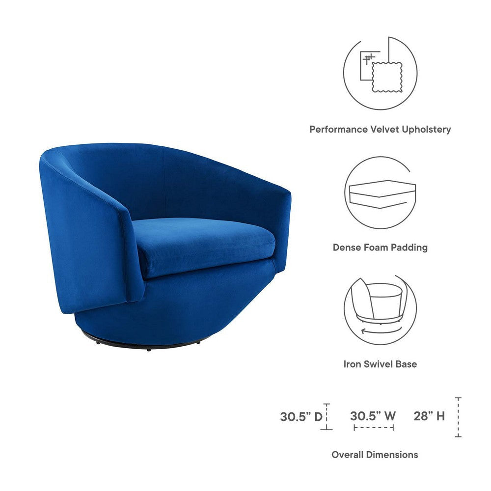 Series Performance Velvet Fabric Swivel Chair - No Shipping Charges MDY-EEI-6224-GRY