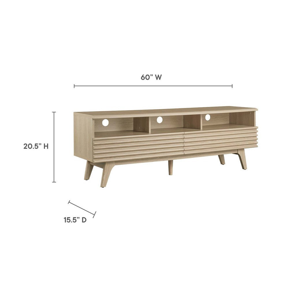 Render 60’ TV Stand - No Shipping Charges MDY-EEI-6228-OAK