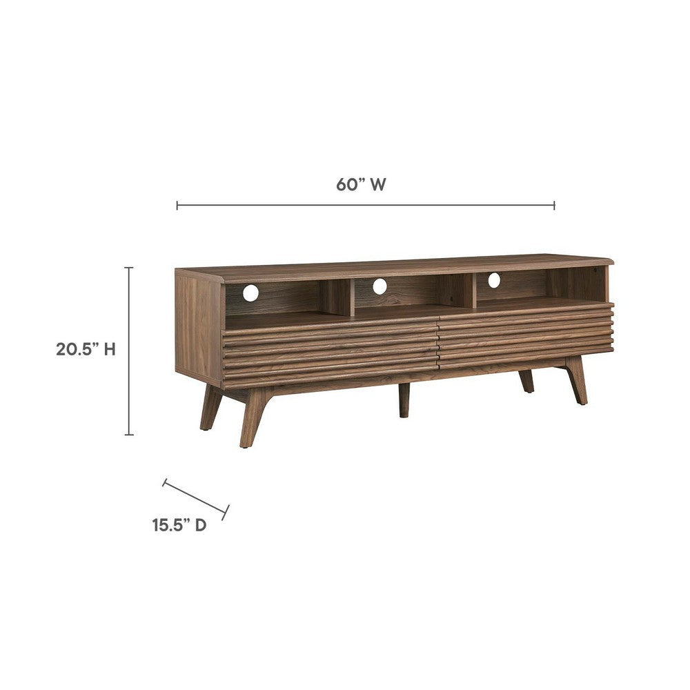 Modway Render Entertainment-Stands 60 Inch Walnut MDY-EEI-6228-WAL