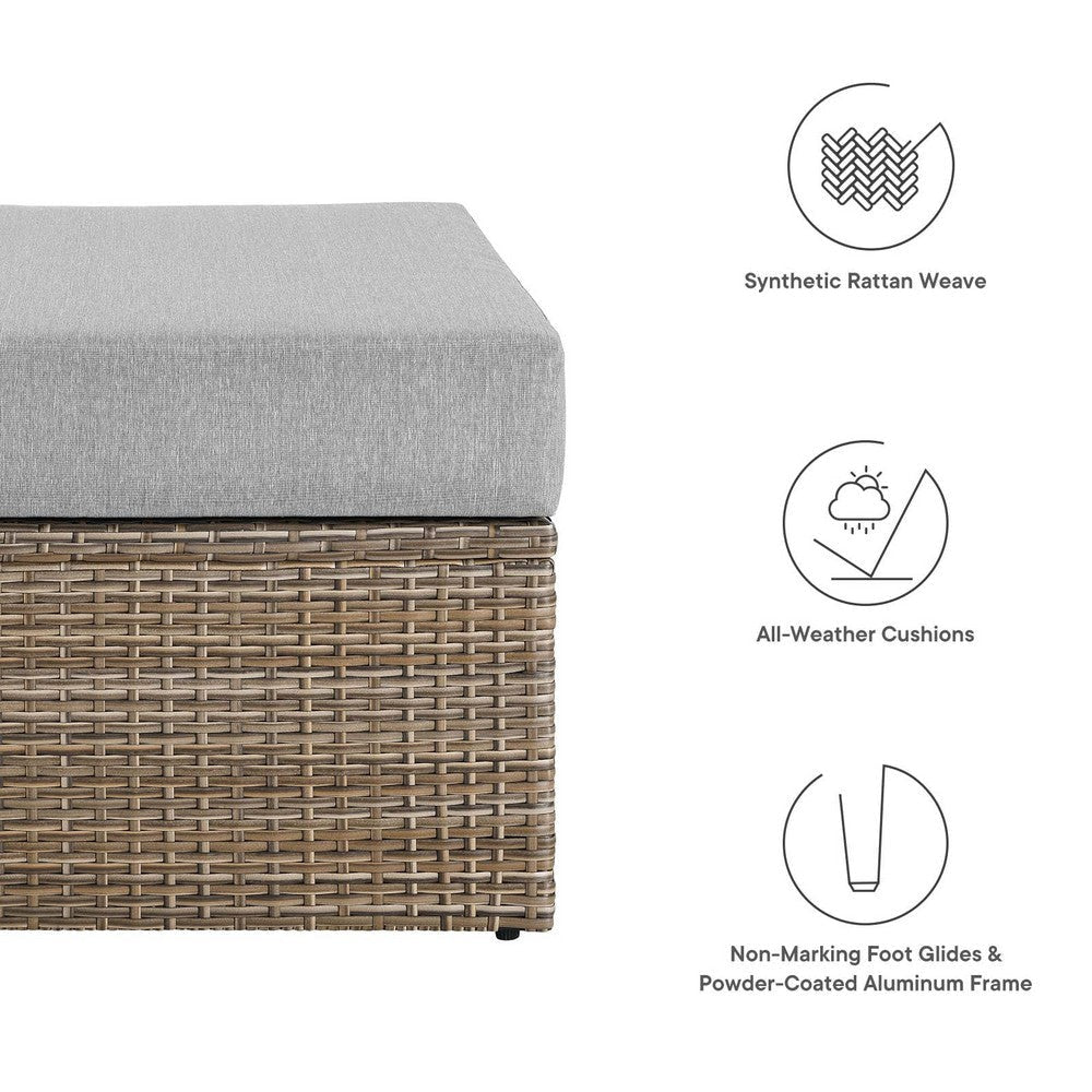 Modway Convene Outdoor Patio Outdoor Patio Ottoman in Cappuccino Gray