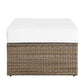 Modway Convene Outdoor Patio Outdoor Patio Ottoman in Cappuccino White MDY-EEI-6241-CAP-WHI