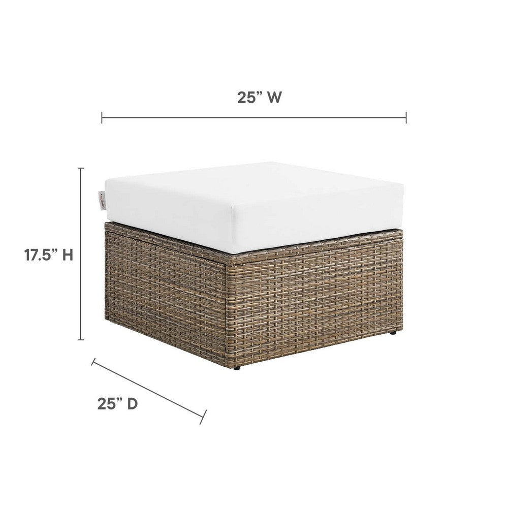 Modway Convene Outdoor Patio Outdoor Patio Ottoman in Cappuccino White MDY-EEI-6241-CAP-WHI