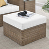 Modway Convene Outdoor Patio Outdoor Patio Ottoman in Cappuccino White MDY-EEI-6241-CAP-WHI