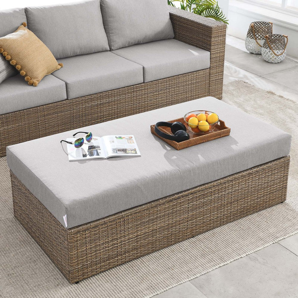 Convene Outdoor Patio Outdoor Patio Rectangle Ottoman - No Shipping Charges MDY-EEI-6248-CAP-GRY