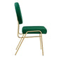 Modway Craft Performance Velvet Upholstered Side Dining Chair in Gold Green MDY-EEI-6252-GLD-GRN