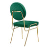 Modway Craft Performance Velvet Upholstered Side Dining Chair in Gold Green MDY-EEI-6252-GLD-GRN