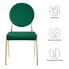 Modway Craft Performance Velvet Upholstered Side Dining Chair in Gold Green MDY-EEI-6252-GLD-GRN