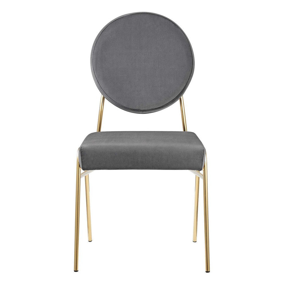 Craft Performance Velvet Dining Side Chair - No Shipping Charges MDY-EEI-6252-GLD-GRY