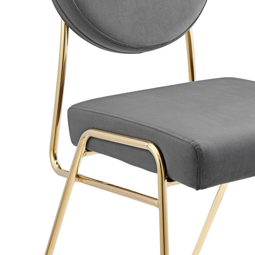 Craft Performance Velvet Dining Side Chair - No Shipping Charges MDY-EEI-6252-GLD-GRY