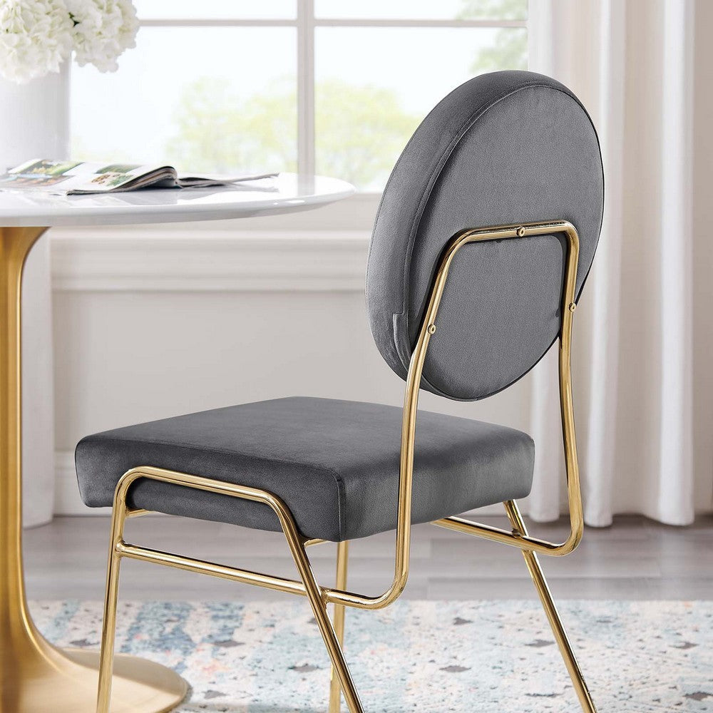 Craft Performance Velvet Dining Side Chair - No Shipping Charges MDY-EEI-6252-GLD-GRY