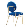 Modway Craft Performance Velvet Upholstered Side Dining Chair in Gold Navy MDY-EEI-6252-GLD-NAV