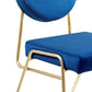 Modway Craft Performance Velvet Upholstered Side Dining Chair in Gold Navy MDY-EEI-6252-GLD-NAV