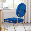 Modway Craft Performance Velvet Upholstered Side Dining Chair in Gold Navy MDY-EEI-6252-GLD-NAV