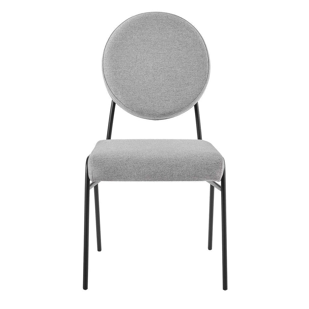 Modway Craft Fabric Upholstered Side Dining Chair in Black Light Gray MDY-EEI-6253-BLK-LGR