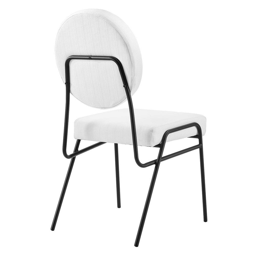 Modway Craft Fabric Upholstered Side Dining Chair in Black White MDY-EEI-6253-BLK-WHI